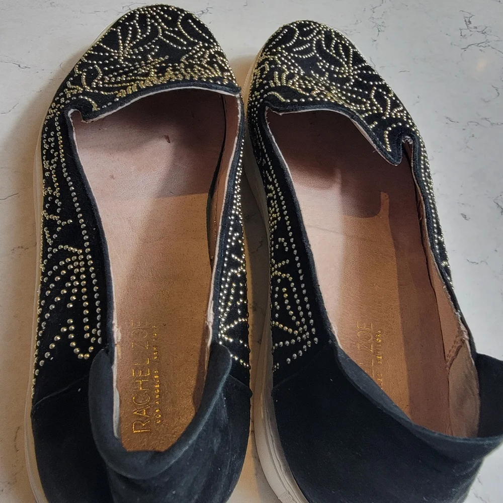 Rachel Zoe “Burke” Slip-On Sneakers Black Studded Size 8.5M